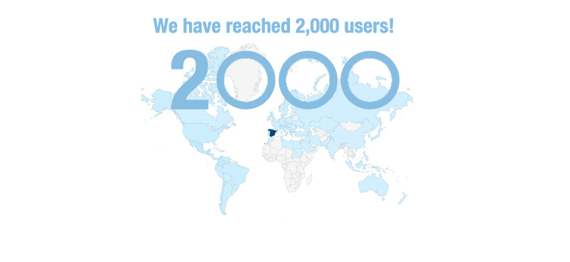 We have reached 2,000 users!