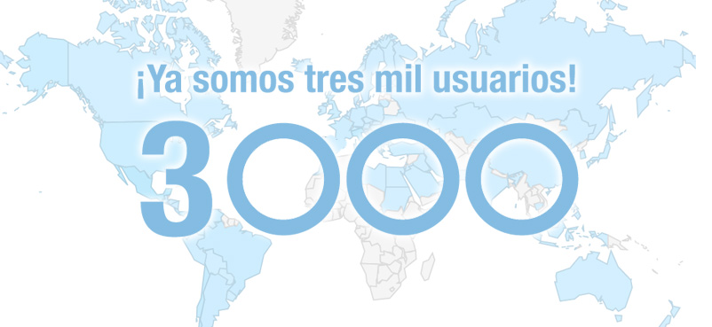 ya somos 3.000 usuarios